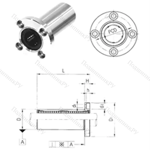 Подшипник шариковый линейный LMF 13LUU от производителя  Samick