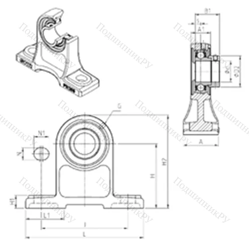 Подшипниковый узел шариковый радиальный ESPH 202