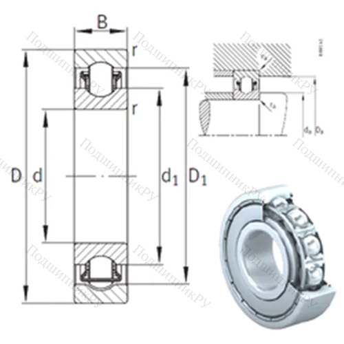 Подшипник с шариковыми роликами (ball roller) радиальный BXRE 202-2Z от производителя  INA Подшипник с шариковыми роликами (ball roller) радиальный BXRE 202-2Z от производителя  INA