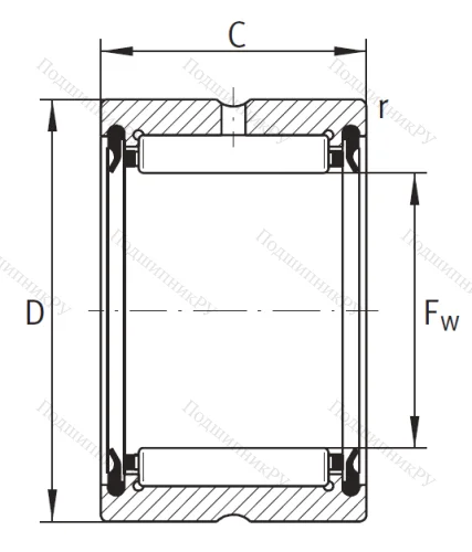 Игольчатый подшипник RNA 4906 2RSR XL от производителя  INA Игольчатый подшипник RNA 4906 2RSR XL от производителя  INA