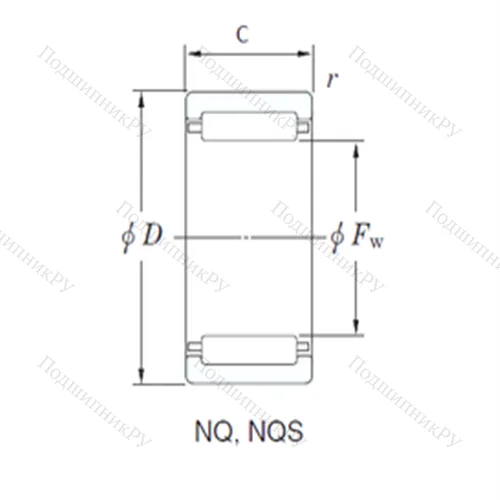Подшипник игольчатый радиальный NQS 32/22