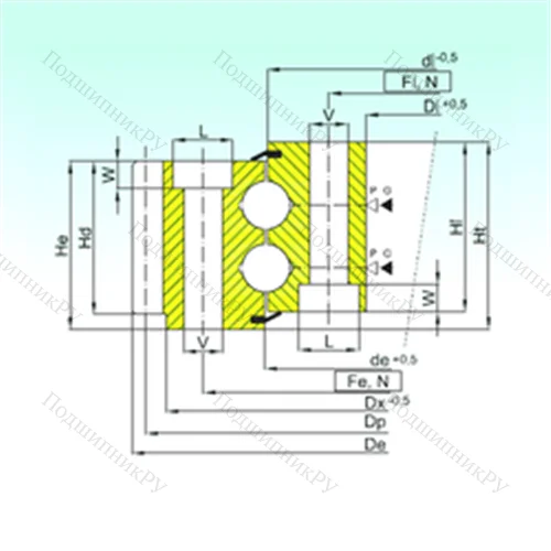 Подшипник шариковый опорно-поворотный EB 2.35.1578.400-1SPPN