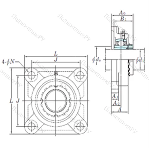 Подшипниковый узел шариковый радиальный UKFX 06