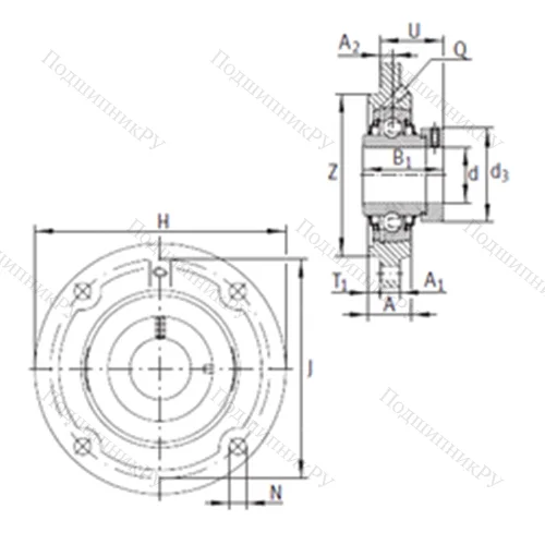 Подшипниковый узел шариковый радиальный