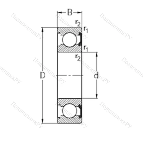 Подшипник шариковый радиальный 6213-2RSR от производителя  NKE