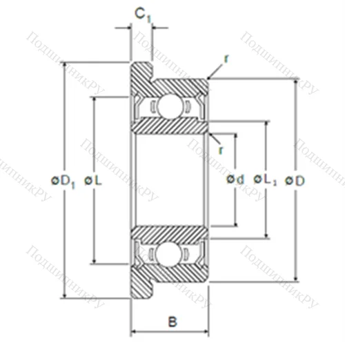 Подшипник шариковый радиальный LF-1040ZZ от производителя  NMB
