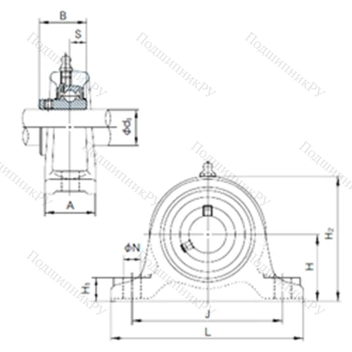 Подшипниковый узел шариковый радиальный UCIP 318 от производителя  NACHI
