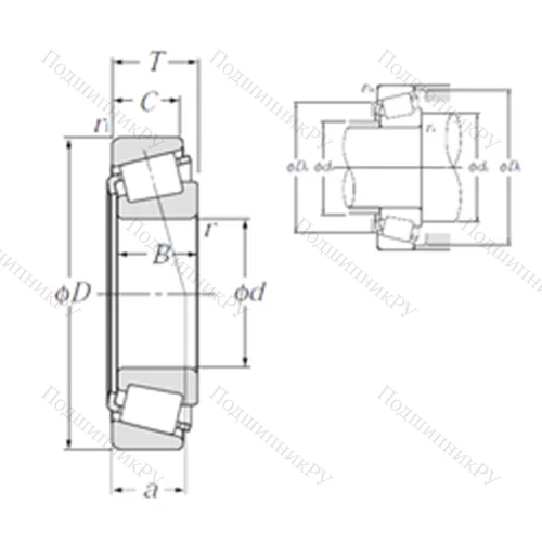 Подшипник роликовый радиально-упорный 4T-37431/37625 от производителя  NTN