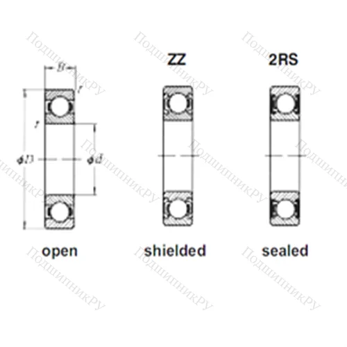 Подшипник шариковый радиальный 61813ZZ от производителя  CRAFT Подшипник шариковый радиальный 61813ZZ от производителя  CRAFT