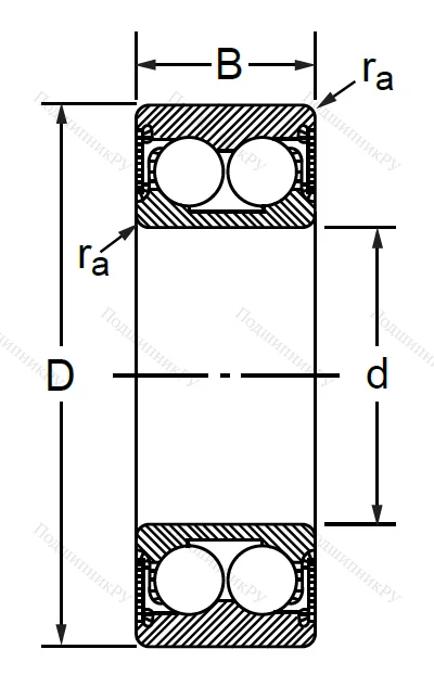 Радиально-упорный шариковый подшипник 3056303 2RS (3303 A 2RSTN) в Тюмени