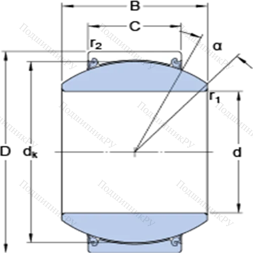 Радиальные сферические подшипники скольжения с контактными поверхностями сталь/сталь, требующие техобслуживания
