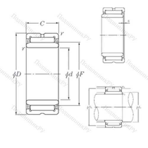 Подшипник игольчатый радиальный NK 68/25R+IR 60?68?25