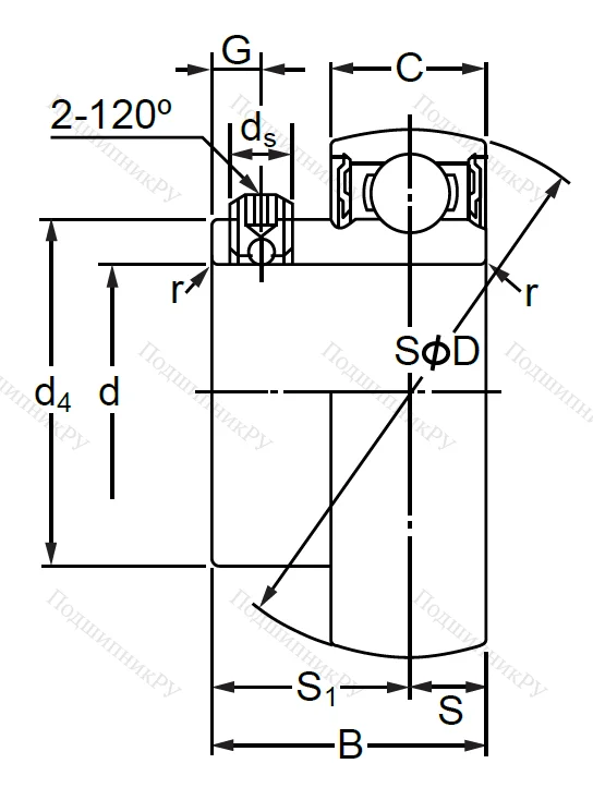 Корпусный подшипник SB 206 (AS 206 D 1) в Тюмени