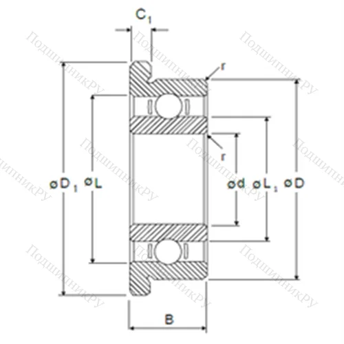 Подшипник шариковый радиальный RIF-8516 от производителя  NMB Подшипник шариковый радиальный RIF-8516 от производителя  NMB
