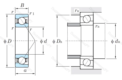 Однорядный шариковый подшипник 7006 FY (46106 Л ГОСТ) от производителя  KOYO Однорядный шариковый подшипник 7006 FY (46106 Л ГОСТ) от производителя  KOYO