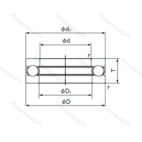 Подшипник шариковый упорный 51422 от производителя  NACHI