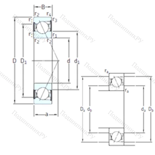 Подшипник шариковый радиально-упорный SS 7201 ACD/HCP 4A