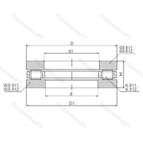 Подшипник роликовый упорный 81208 от производителя  CX Подшипник роликовый упорный 81208 от производителя  CX