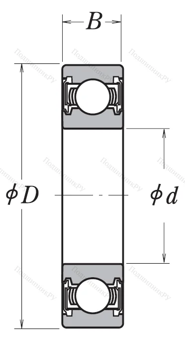 Однорядный шариковый подшипник 6900 VV CM
