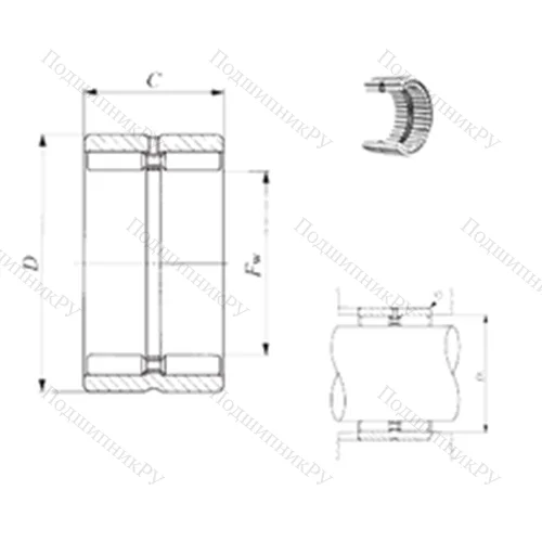Подшипник игольчатый радиальный GBR 263520