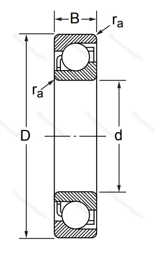 Радиально-упорный шариковый подшипник 7311 B/DB (266311 ГОСТ) в Тюмени