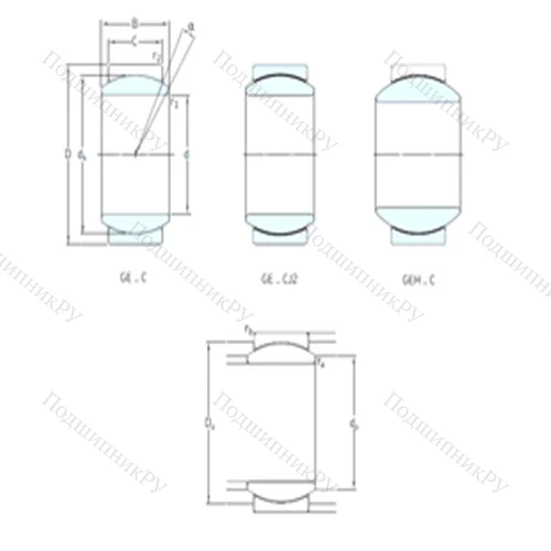 Подшипник скольжения сферический GE 45TXG 3E-2LS