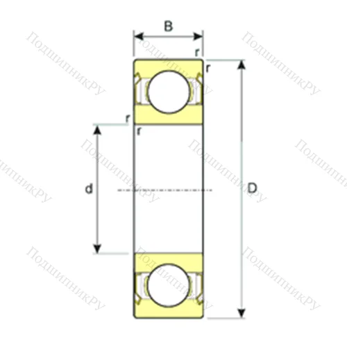 Подшипник шариковый радиальный SS 626-2RS