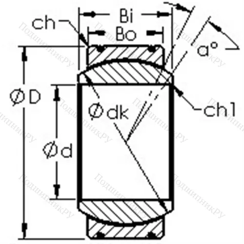 Подшипник скольжения сферический GE 180XT/X