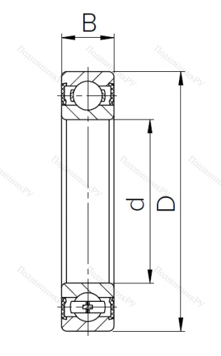 Шариковый однорядный подшипник 1000815 2RS (61815 2RS) в Тюмени