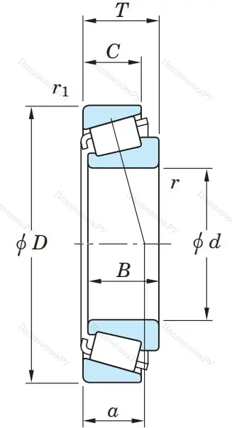 Конический роликовый подшипник 32018 X