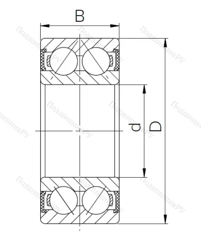 Радиально-упорный шариковый подшипник 3056305 2RS (3305 2RS) в Тюмени