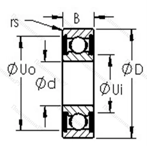 Подшипники шариковые радиальные однорядные 6009-2RS от производителя  AST