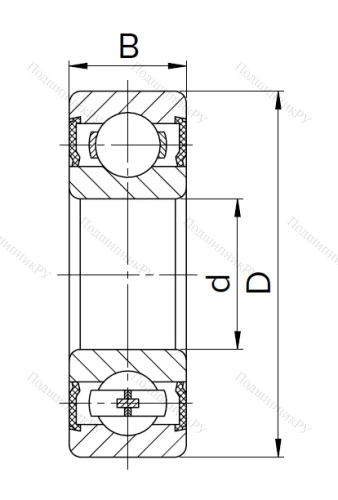 Миниатюрный шариковый подшипник 180026 T (626 2RST) в Тюмени