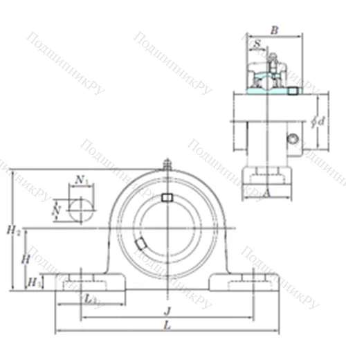 Подшипниковый узел шариковый радиальный UCSP 210H 1S 6