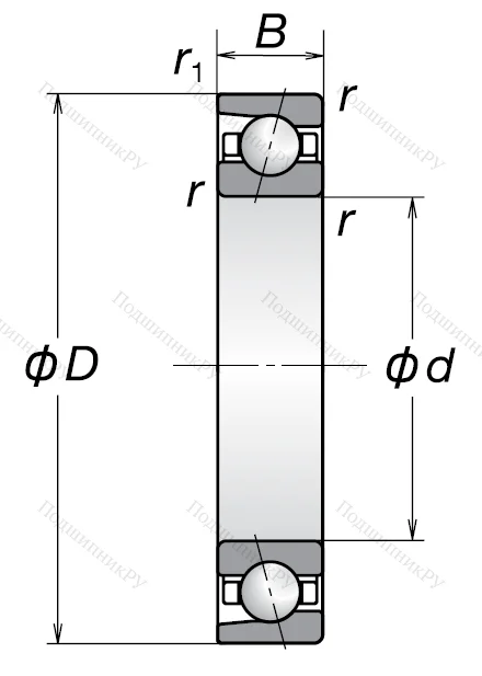 Однорядный шариковый подшипник 7209 AW