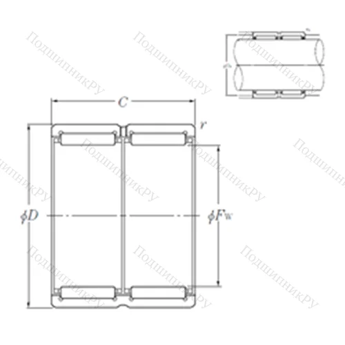 Подшипник игольчатый радиальный RNA 6908R