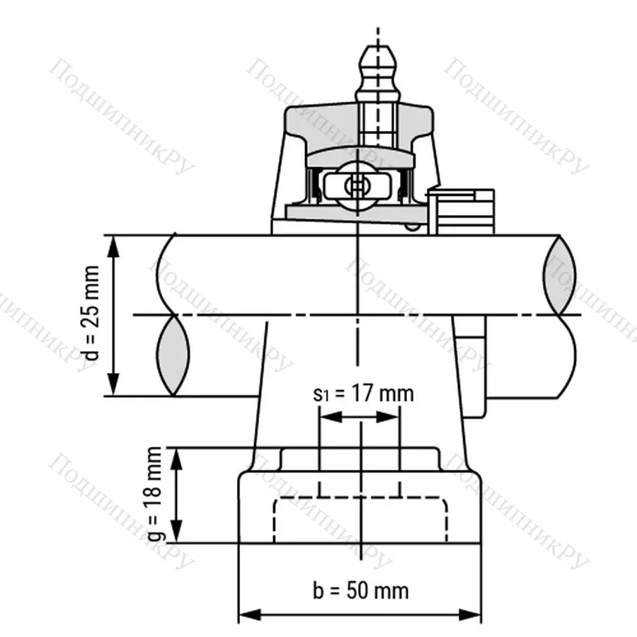 Подшипниковый узел UKP 306+H 2306 - Вал: 25 мм