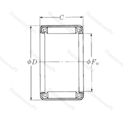 Подшипник игольчатый радиальный JH-1812