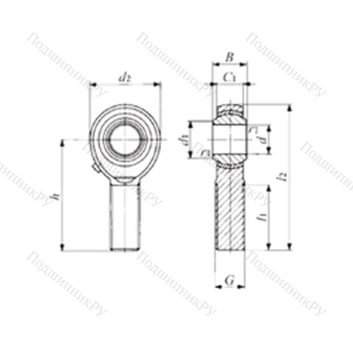 Подшипник скольжения сферический POS 12