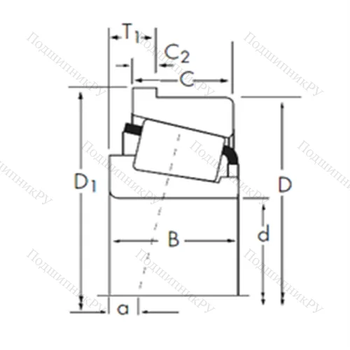 Подшипник роликовый радиально-упорный 593/592-B от производителя  TIMKEN Подшипник роликовый радиально-упорный 593/592-B от производителя  TIMKEN