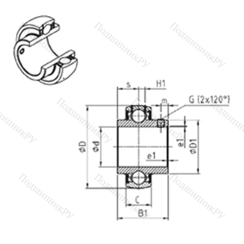 Подшипник шариковый радиальный UC 320-63 от производителя  SNR