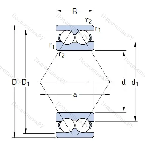 Двухрядный шариковый подшипник 3220 A