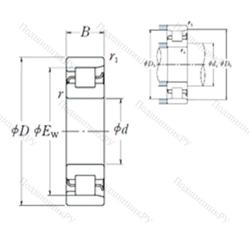 Подшипник роликовый радиальный NF 409