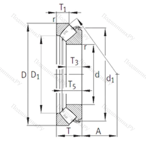 Подшипник роликовый упорно-радиальный 29452-E 1 от производителя  INA