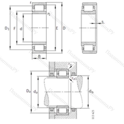 Подшипник роликовый радиальный NU 1088-M 1