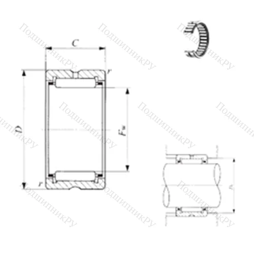 Подшипник игольчатый радиальный BR 162412