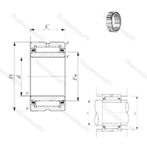 Подшипник игольчатый радиальный TAFI 7510525