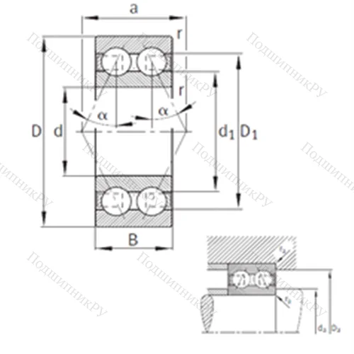 Подшипник шариковый радиально-упорный 3203-B-TVH