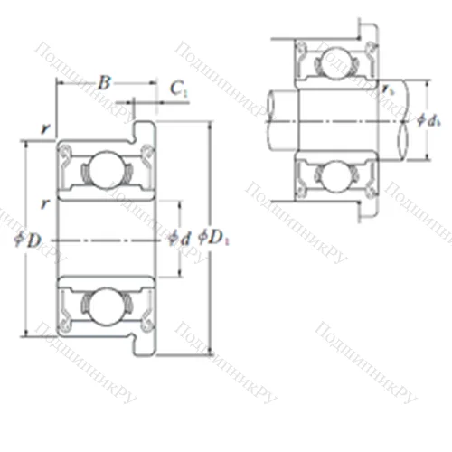 Подшипник шариковый радиальный F 692ZZ от производителя  NSK