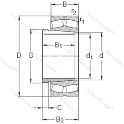 Подшипник роликовый радиальный самоцентрирующийся 22219-E-K-W 33+AHX 319 от производителя  NKE